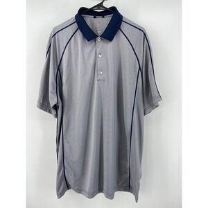 Zero Restriction Shirt Mens 2XL Gray Tour‎ Series Golf Polo Performance Stretch